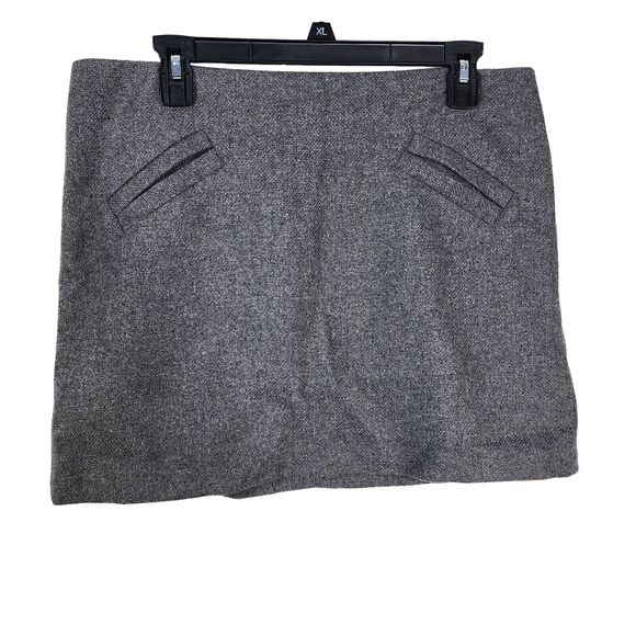 Willi Smith Womens Mini Skirt Size 8 Wool Blend Lined Zipper Gray Faux Pockets - Picture 1 of 8